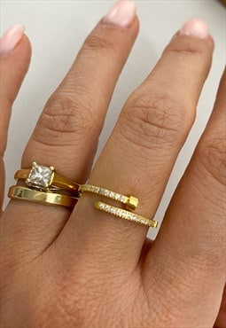 Gold Screw Wrap Ring