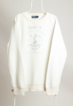 Vintage Polo Ralph Lauren Crewneck Sweatshirt White 