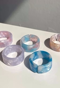 Festival acrylic fashion ring stacking set