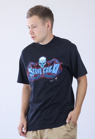 2001 VINTAGE MENS WWE STONE COLD STEVE AUSTIN LOGO T-SHIRT