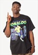 RONALDO FOOTBALL UNISEX PRINTED T-SHIRT IN BLACK