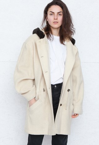 VINTAGE BEIGE MISS SMITH WOOL COAT