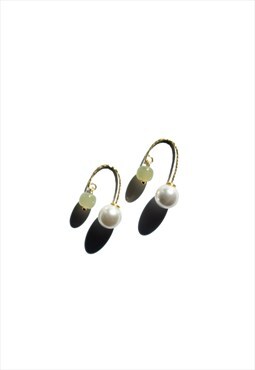 Ana pearl jade thread earrings