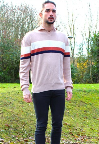VINTAGE 80S KNIT JUMPER - MEDIUM - RETRO INDIE MOD