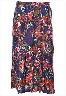 Vintage Floral Print Skirt - S