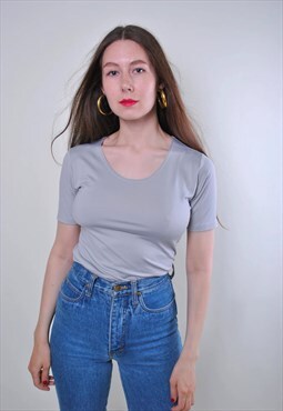 Minimalist tshirt, gray capsule tee, stretch casual tshirt