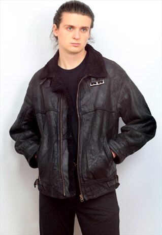 1980'S VINTAGE SHEEPSKIN LINED AVIATOR JACKET
