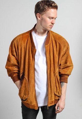 VINTAGE OVERSIZED SUEDE BOMBER JACKET