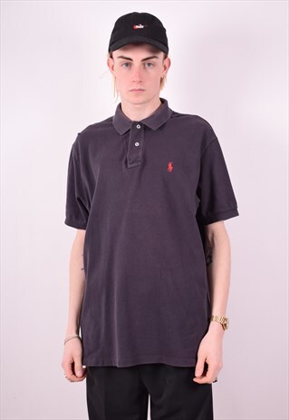 POLO RALPH LAUREN MENS VINTAGE POLO SHIRT LARGE BLUE 90S