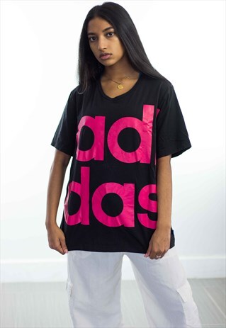 VINTAGE ADIDAS T-SHIRT LOGO 90S L 6.4