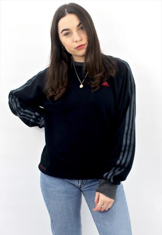 90'S RETRO BLACK OVERSIZED SWEATSHIRT WITH SMALL LOGO