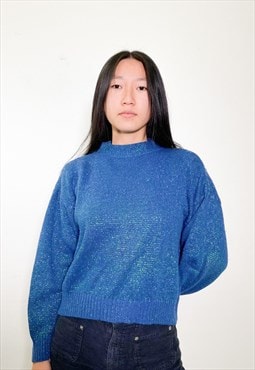 Vintage 90s lurex blue jumper 