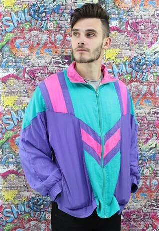 VINTAGE 90S SHELL JACKET / WINDBREAKER. UNISEX SPORTSWEAR.
