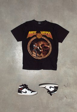 Vintage 90s Helloween rock band graphic printed t-shirt