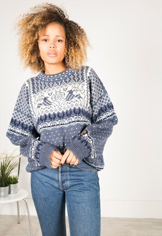 VINTAGE 80S CASUAL KNIT JUMPER / R0487