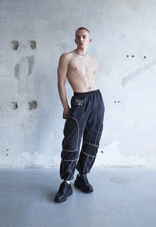 REFLECTIVE 3G BLACK NYLON TROUSERS