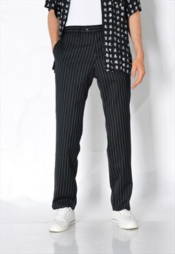 Y2K Black Pinstripe Formal Mens Pants