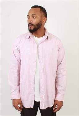 "Men's Vintage Polo Ralph Lauren Pink Striped Shirt Douglas 