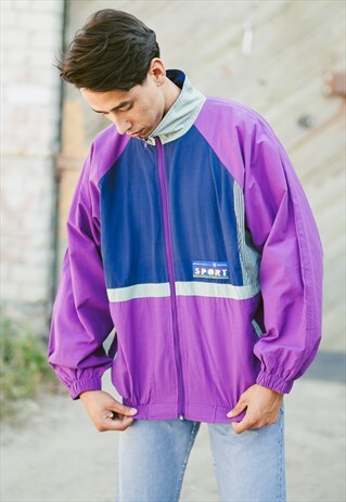 VINTAGE 80S BOLD WINDBREAKER SHELL JACKET
