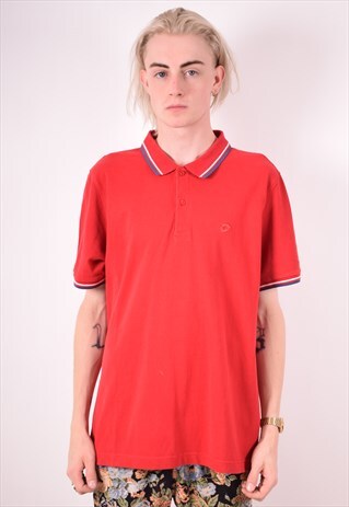 LOTTO MENS VINTAGE POLO SHIRT XXL RED 90S