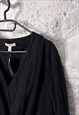 MINI BLACK COTTON LONG SLEEVE DRESS 