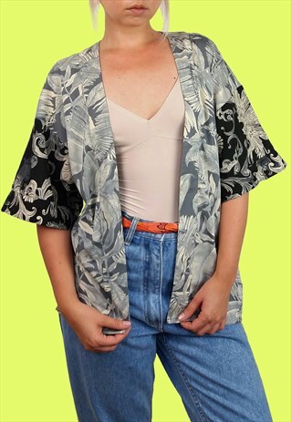VINTAGE SHORT SLEEVE PATTERNED KIMONO / TUNIC / KAFTAN