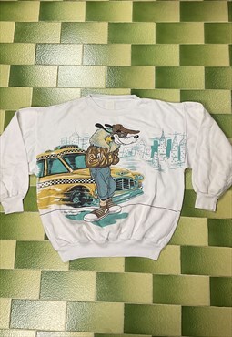 Vintage Disney Goofy Taxi Driver All Over Print Sweatshirt