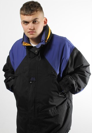 VINTAGE HELLY HANSEN BLACK & PURPLE RAIN COAT