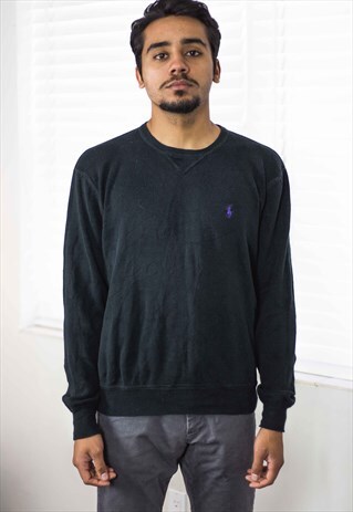 VINTAGE POLO RALPH LAUREN SWEATSHIRT LOGO 90S M 15.7
