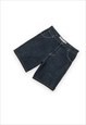 VINTAGE Y2K DARK BLUE BAGGY JEANS BUTTON FLY EMBROIDERED 