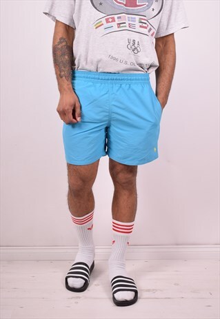 POLO RALPH LAUREN MENS VINTAGE SHORTS W30 BLUE 90S