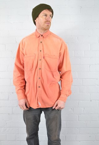 VINTAGE LEVI'S SUNSET ORANGE FADE DENIM SHIRT