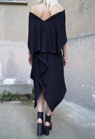 CONVERTIBLE DRESS OVERSIZED TOP TUNIC TRIMMED HEM F1593