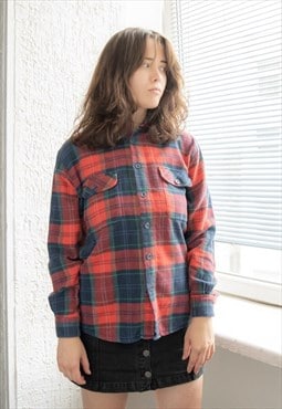 Vintage 90's Red Checked Cotton Shirt