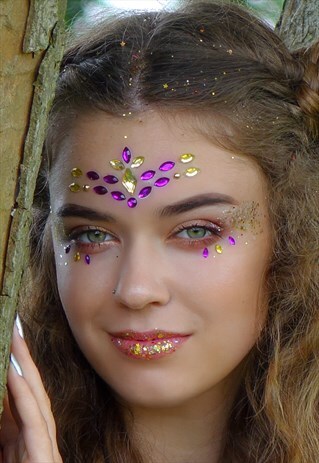 HIPPY SOUL - PURPLE AND GOLD ONE PIECE FESTIVAL FACE GEM
