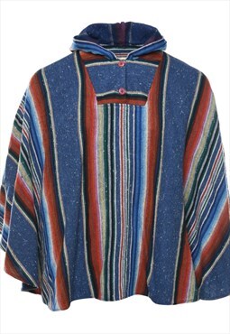 Vintage Striped Poncho - L