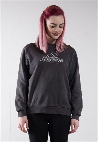 90'S GREY ADIDAS CREW NECK SWEATSHIRT