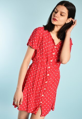 90'S RETRO POLKA DOT FESTIVAL MINI DRESS