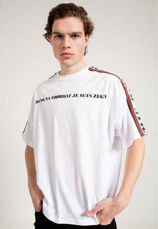 Printed Oversized T-shirt in White