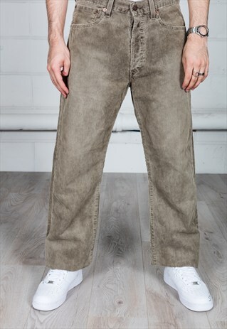 LEVI'S VINTAGE LEVI KHAKI CORDUROY TROUSERS