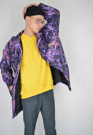 VINTAGE MULTICOLOUR GRAPHIC OVERSIZE PUFFER JACKET