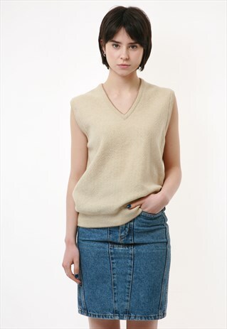 70S VINTAGE VTG RARE WOOLMARK SLEEVELESS VEST 2498