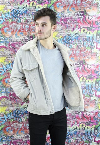 LEVI'S 80S SHERPA FLEECE LINED VINTAGE CORD DENIM JACKET.
