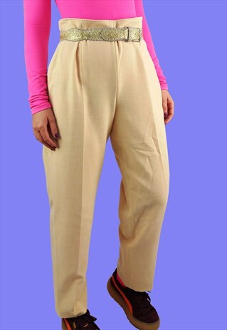 TUZZI VINTAGE 80'S HIGH WAIST MELON SORBET CARROT PANTS