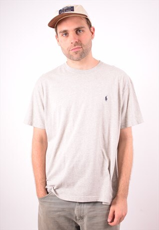 POLO RALPH LAUREN MENS VINTAGE T-SHIRT TOP LARGE GREY 90S