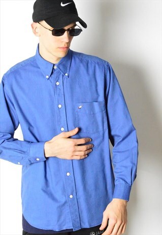 VINTAGE 90S BLUE LONG SLEEVE SHIRT