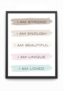 Affirmations Framed Quote Print A4