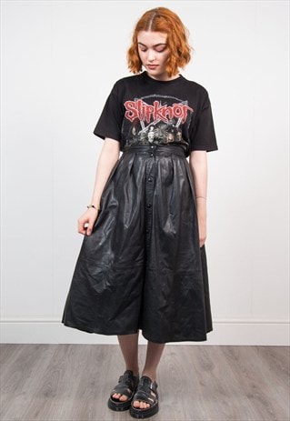 Vintage 90's Black Leather Midi Skirt | The Vintage Scene | ASOS ...