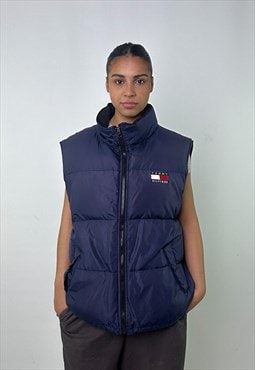 Navy Blue 90s Tommy Hilfiger Puffer Jacket Gilet