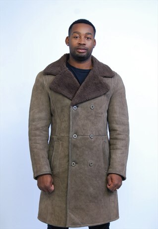 VINTAGE DOUBLE-BREASTED SHEEPSKIN COAT